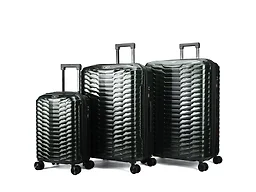 Tucci Occhio Expandable Spinner Wheel Luggage Set, 3-Piece, Green