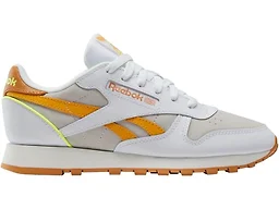 Reebok Women's Classic Leather Sneaker, White/Sunbaked Clay/Electric Amber, 7