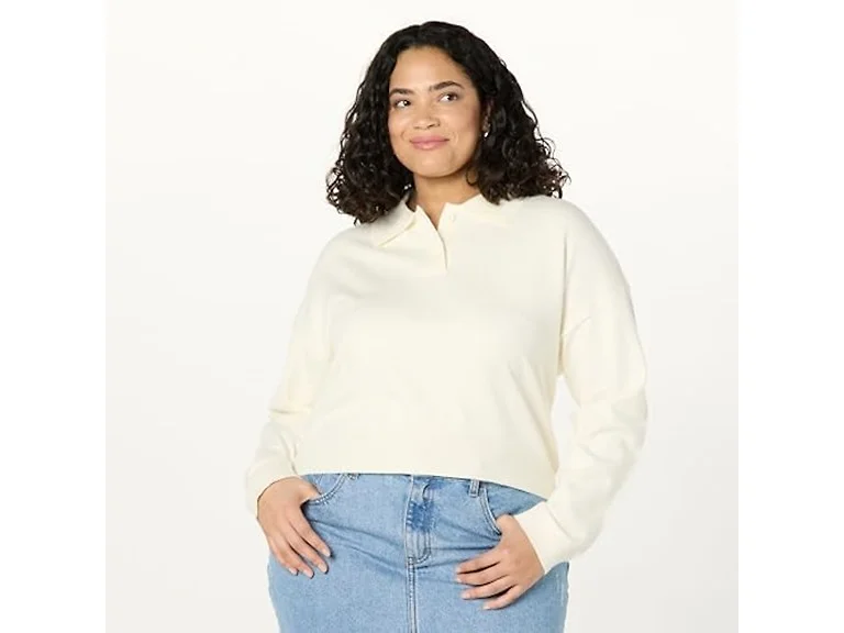 The Drop Women’s Joan Splitneck Polo Sweater (2X)