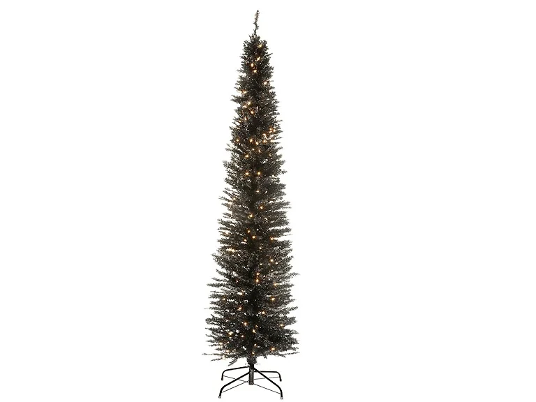 National Tree Company 7 ft. Pre-Lit Tinsel Collection Black