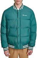 Champion Men's Varsity Bomber Puffer Jacket, Rainforest, X-Large