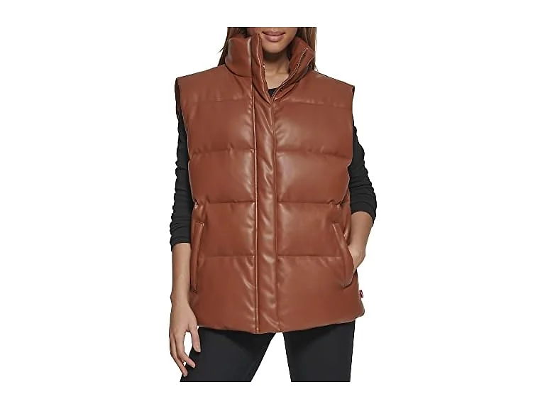 Levi's Women's Lined Faux Leather Vest (Medium)