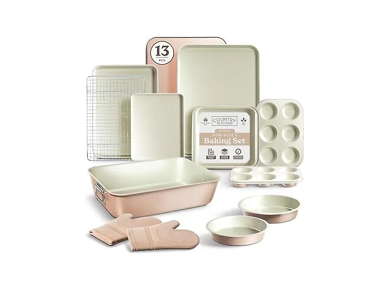 13 Pc Nonstick Bakeware Set Taupe