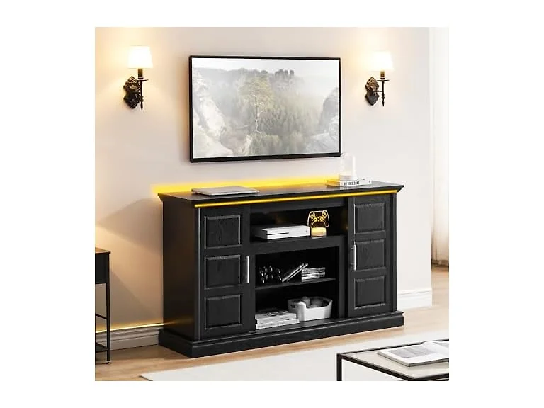 IDEALHOUSE 65" Farmhouse TV Stand, Black
