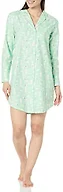 Amazon Essentials Women's Woven Flannel Notch Collar Nightgown (Available in Plus Size), Mint Green Forest Animals, 5X