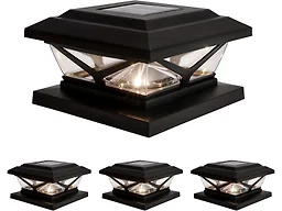 Home Zone Security ELI1703V 4-Pk Post Cap Lights Black