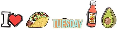 Crocs Jibbitz 5-Pack Food Shoe Charms | Jibbitz for Crocs, Taco Tuesday, One Size