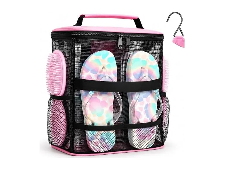 NOBLIGOAL Mesh Shower Caddy Bag Pink