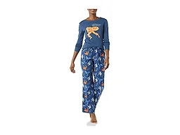 Amazon Essentials Disney | Marvel | Star Wars Women's Flannel Pajama Sleep Sets, Marvel Captain America, X-Small