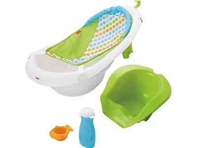 Fisher-Price Baby to Toddler Bath 4-In-1 Sling, Green