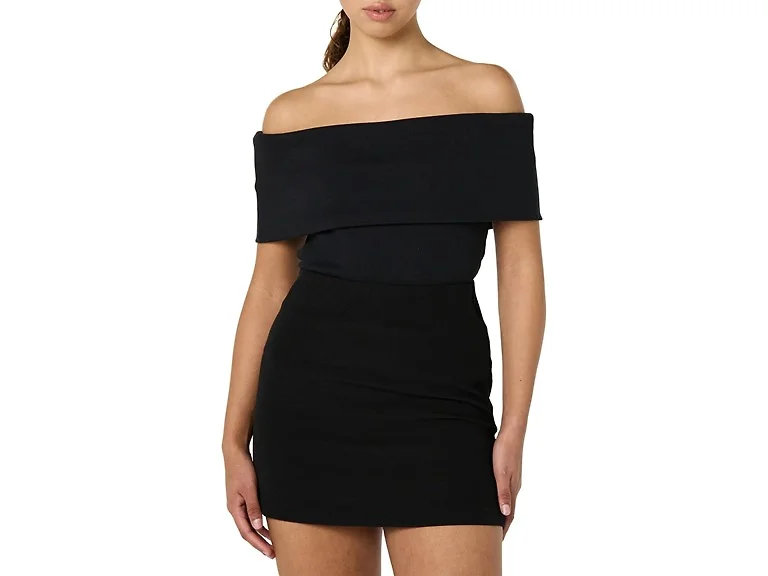 The Drop Women (3X) Jan Off Shoulder Top Black