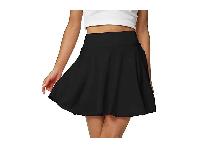 Sinono (M) Basic Stretchy Solid Flared Mini Skirt
