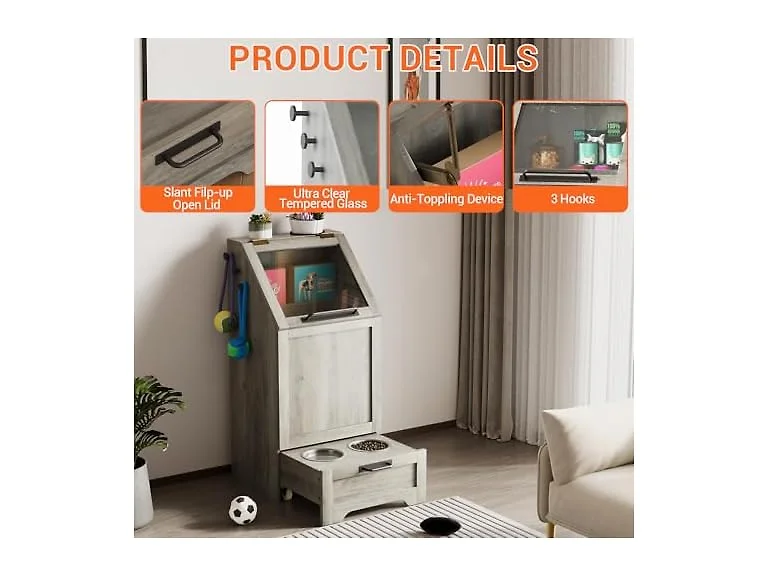 MOVECOM Top Opening Dog Feeding Station
