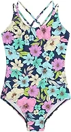 Kanu Surf Girls, Reese UPF 50 Beach Sport Criss-Cross One Piece Swimsuit, Tina Navy, 12