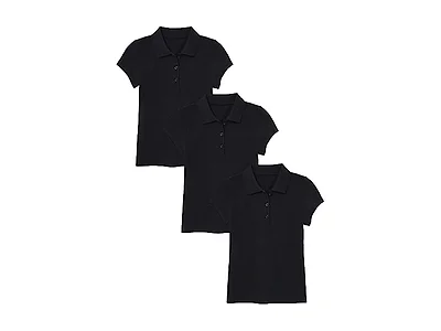 3PK Girls S/S Stretch Pique Polo Shirt