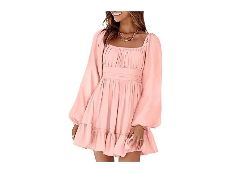 Dokotoo Women Square Neck Summer Dresses Tie Dress