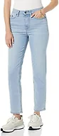 Amazon Essentials Women's High-Rise Straight Jeans - Discontinued Colors, Light Wash, 2