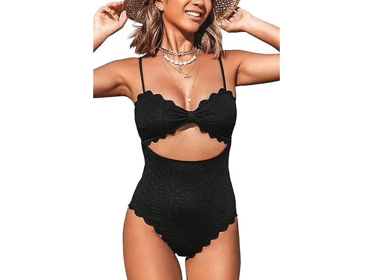 CUPSHE One Piece Scallop Trim Swimsuit