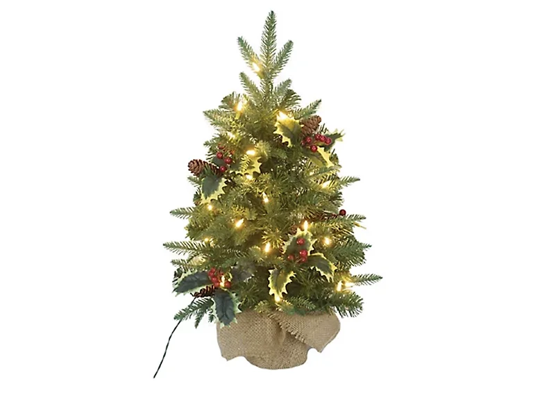 Santa's Workshop, Inc 2' Prelit Mixed Balled Tree