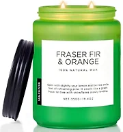 M&Sense Fraser Fir Orange Christmas Scented Candle Non Toxic 19.6Oz 110H