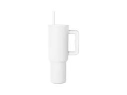 Simple Modern 40 oz Tumbler with Handle and Straw Lid | Leak-Proof Insulated Stainless Steel Water Bottle Travel Mug Cupholder Use | Gifts for Women Men Him Her | Trek Signature | Winter White