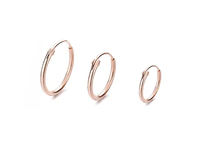 18K rose Gold Plated 3 Pair Studs
