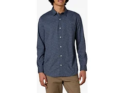 Amazon Essentials Men's Long-Sleeve Slim-Fit Stretch Poplin Shirt Shirt, Navy, Tonal Floral Print, Medium