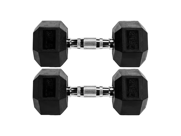 Fitvids Encased Hex Dumbbell, 25LB Pair