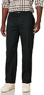 Amazon Essentials Men's Classic-Fit Wrinkle-Resistant Flat-Front Chino Pant (Available in Big & Tall), Black, 40W x 29L