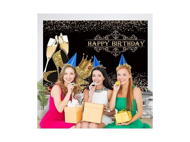 Dorcev 10x8ft Happy Birthday Backdrop