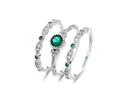 AAA IGT-DAAS-DRB7077-G-6 6 Bezel French Miligrain Ring Set Emerald