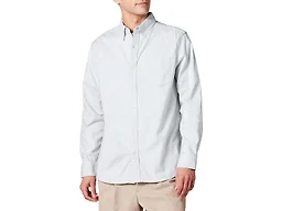 Amazon Essentials Men's Long Sleeve Shirt - Regular-Fit, Pocket Stretch Oxford (Available in Big & Tall), Light Grey, 6X-Large Big Tall