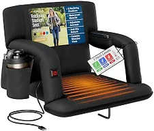 Recl H Stadium Seat w Armrests - Blk