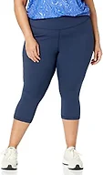 Amazon Essentials Women's High Waisted Active Sculpt Exercise Shaping Capri Leggings, Navy, Medium