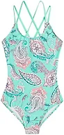 Kanu Surf Girls, Reese UPF 50 Beach Sport Criss-Cross One Piece Swimsuit, Summer Green, 8