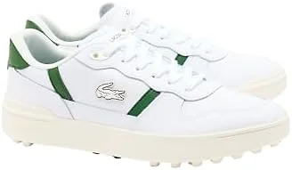 Lacoste Men's T-Clip Golf Leather Golf Shoes, White/Green, 9