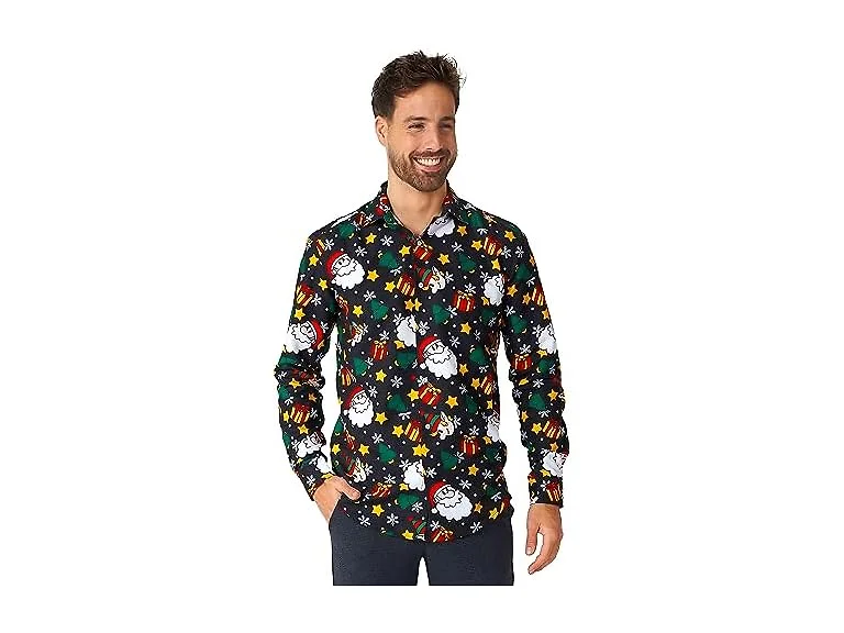 Suitmeister Men (L) Christmas Dress Shirt