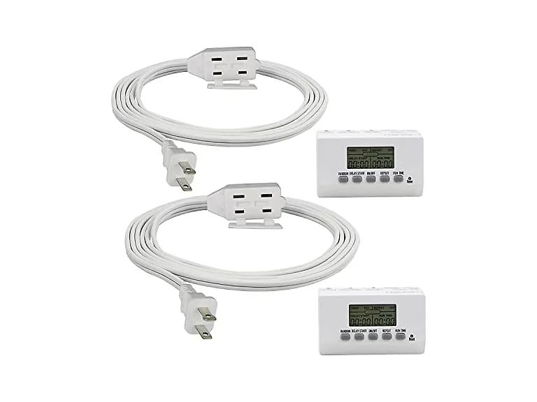 Clear Power 2pk Indoor Timer w/6ft & 9ft Cords