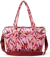 Amazon Essentials Women's Quilted Cotton Tote Handbag, Pink Floral, One Size