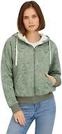 Billabong Ladies Full Zip Oversized Sherpa Lined Hoodie Jacket, Light Olive, XL