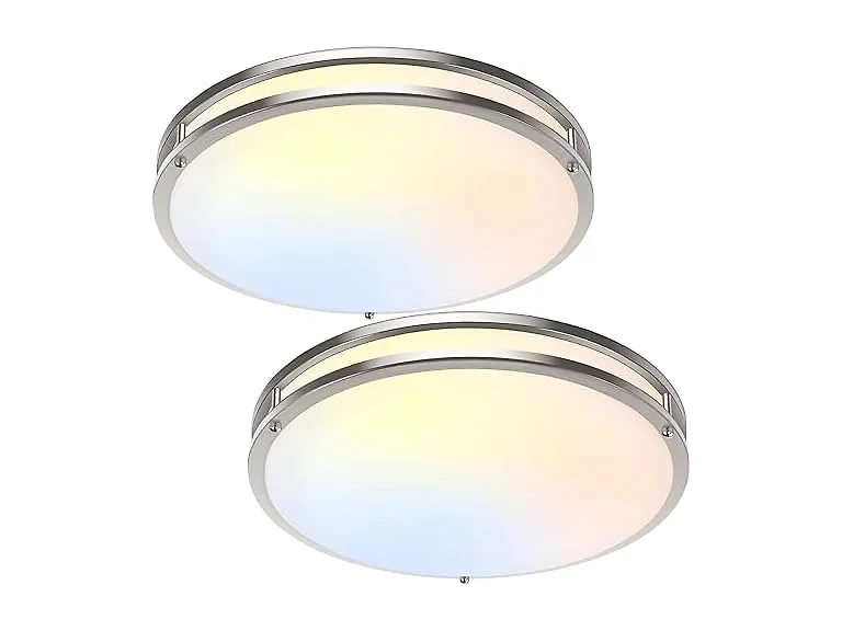 TOBUSA 16in 50W LED Flush Mount Ceiling Lights 5600lm, 2 Pack