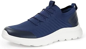 Amazon Essentials Men's Lightweight Knit Sneakers, Navy, 10