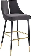 Meridian MRD-960Grey-C Set Of 2 Sleek Velvet Upholste