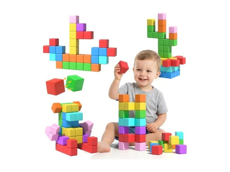 Asago 56-Piece 1.34in 3D Magnetic Blocks