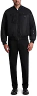 Karl Lagerfeld Paris Men's All Over Patches Long Sleeve Solid Bomber Jacket, Black