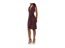 Amazon Essentials Women's Plus Size Women's Classic Cap Sleeve Wrap Dress Dress, Burgundy, 1X