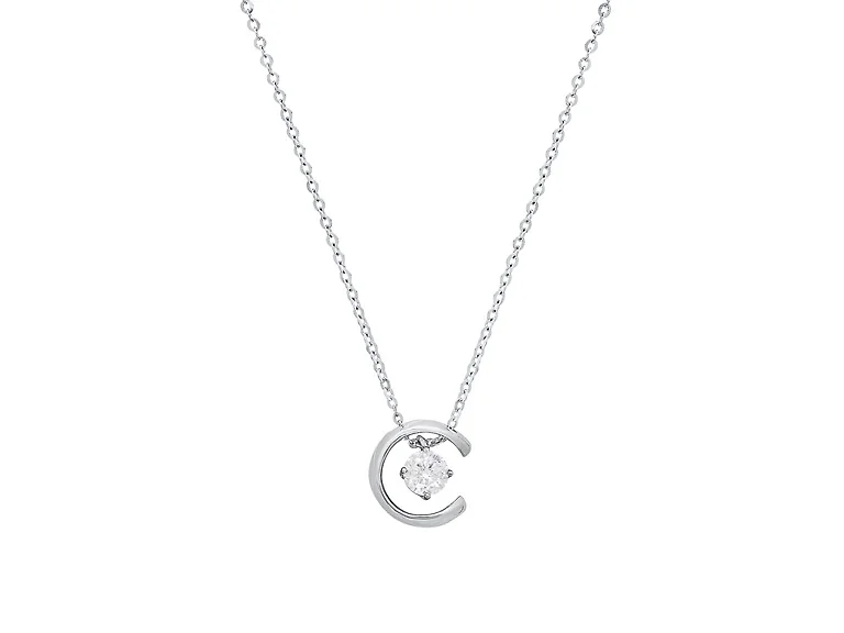 Moon & Star Moissanite Necklace