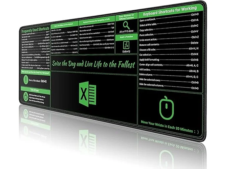 XL Excel Shortcut Mouse Pad 31.5"x11.8"