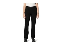 Amazon Essentials Women's High-Rise Straight Leg Jean, Black, 12 Long