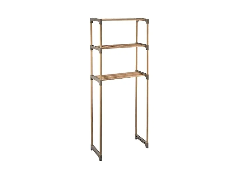 Over-the-Toilet Bathroom Storage Shelf, Wood, Natural, 3-Tier
